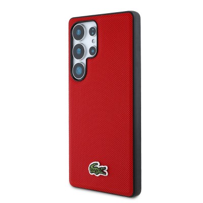 Galaxy S25 Ultra Case Lacoste Original Licensed PU Pique Patterned Back Surface Iconic Crocodile Woven Logo Cover - 28