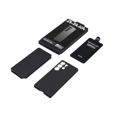 Galaxy S25 Ultra Case Magsafe Charging Feature 600D Aramid Fiber Pitaka Ultra-Slim Classic Series Black-Grey Twill Cover - 8