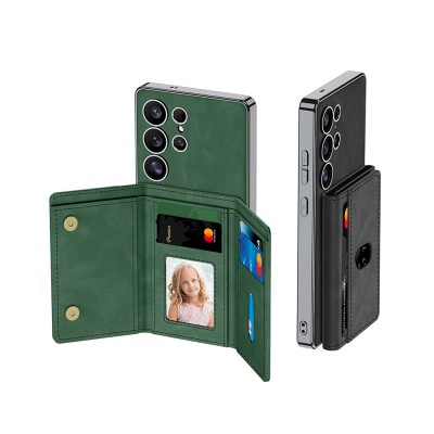 Galaxy S25 Ultra Case Magsafe Charging Feature Artificial Leather Design Zore Case and Detachable Card Holder Cover - 6