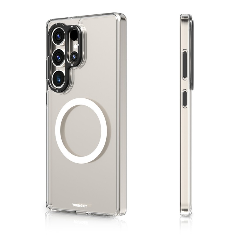 Galaxy S25 Ultra Case Magsafe Charging Featured Glass Back Surface TPU Youngkit Gemstone Series Cover - 3