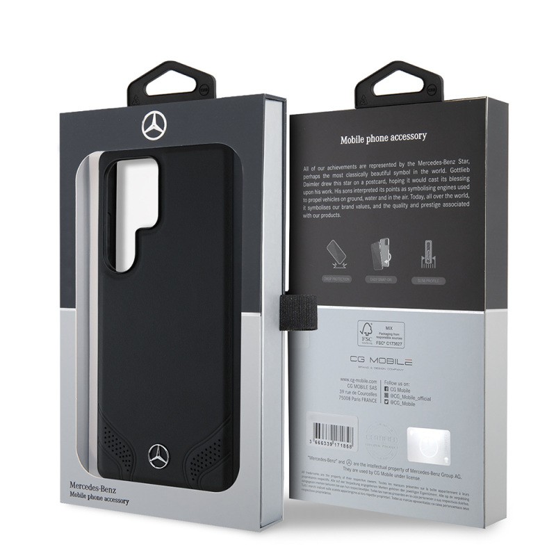 Galaxy S25 Ultra Case Mercedes Benz Original Licensed Magsafe Charging Leather Design Simple Cover - 9