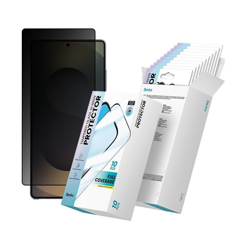 Galaxy S25 Ultra Hidrofobik Ve Oleofobik Özellikli Benks 0.3mm Privacy Air Shield Ekran Koruyucu 10'lu Paket - 5