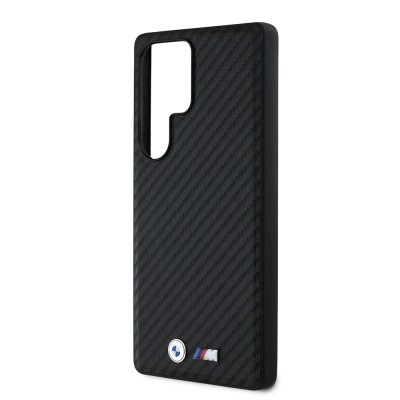 Galaxy S25 Ultra Kılıf BMW Orjinal Lisanslı M-safe Şarj Özellikli Karbon Fiber Tasarımlı ve Metal Logolu PU Deri Kapak - 6