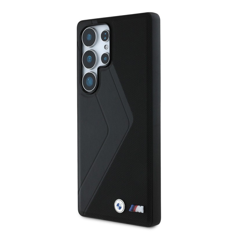 Galaxy S25 Ultra Kılıf BMW Orjinal Lisanslı M-safe Şarj Özellikli M Logolu Oversize Çizgili PU Deri Kapak - 3