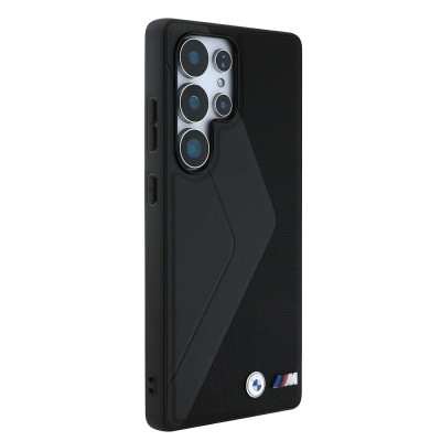 Galaxy S25 Ultra Kılıf BMW Orjinal Lisanslı M-safe Şarj Özellikli M Logolu Oversize Çizgili PU Deri Kapak - 4