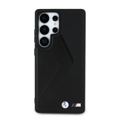 Galaxy S25 Ultra Kılıf BMW Orjinal Lisanslı M-safe Şarj Özellikli M Logolu Oversize Çizgili PU Deri Kapak - 2