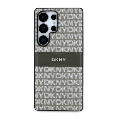Galaxy S25 Ultra Kılıf DKNY Orjinal Lisanslı Kartlıklı 3D Yazılı Repeat Texture Pattern Kapak - DKNY