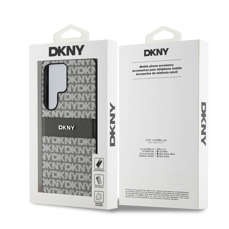 Galaxy S25 Ultra Kılıf DKNY Orjinal Lisanslı Kartlıklı 3D Yazılı Repeat Texture Pattern Kapak - 10