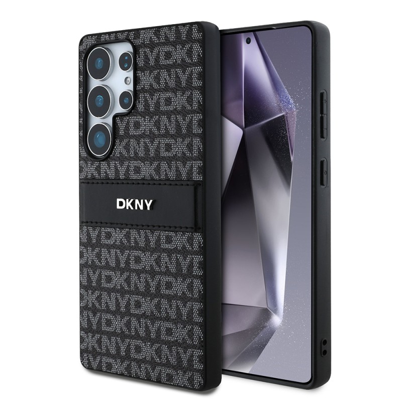 Galaxy S25 Ultra Kılıf DKNY Orjinal Lisanslı Kartlıklı 3D Yazılı Repeat Texture Pattern Kapak - 11