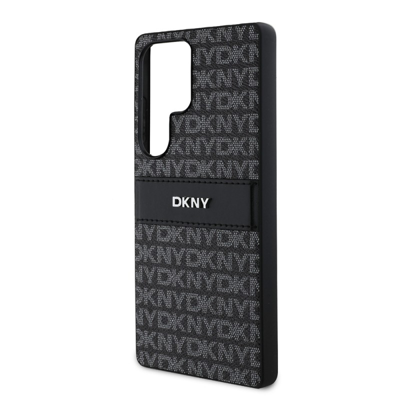 Galaxy S25 Ultra Kılıf DKNY Orjinal Lisanslı Kartlıklı 3D Yazılı Repeat Texture Pattern Kapak - 15
