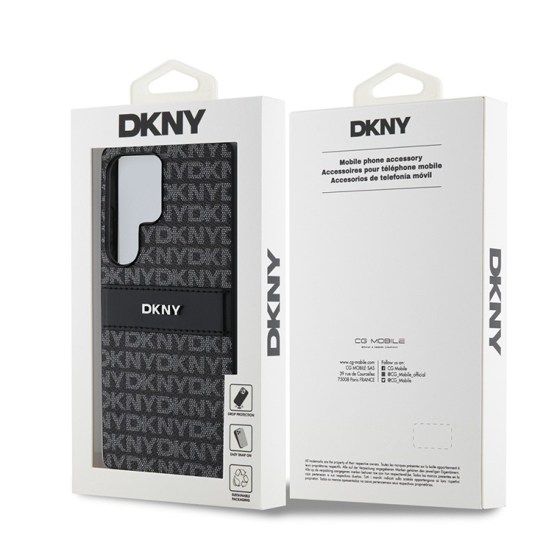 Galaxy S25 Ultra Kılıf DKNY Orjinal Lisanslı Kartlıklı 3D Yazılı Repeat Texture Pattern Kapak - 17