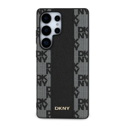 Galaxy S25 Ultra Kılıf DKNY Orjinal Lisanslı M-safe Şarj Özellikli 3D Yazılı Checkered Pattern Kapak - 4