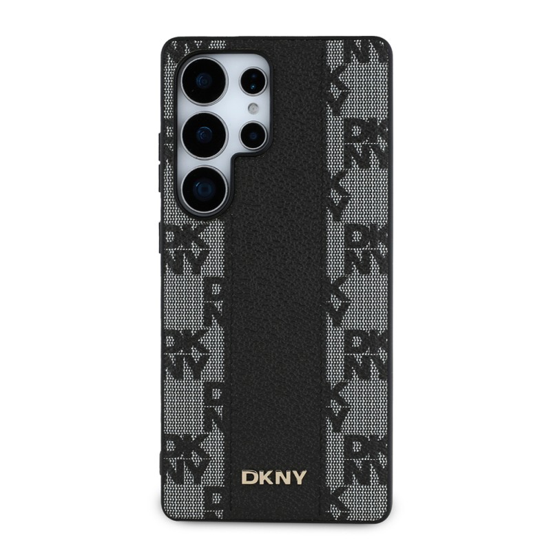 Galaxy S25 Ultra Kılıf DKNY Orjinal Lisanslı M-safe Şarj Özellikli 3D Yazılı Checkered Pattern Kapak - 4