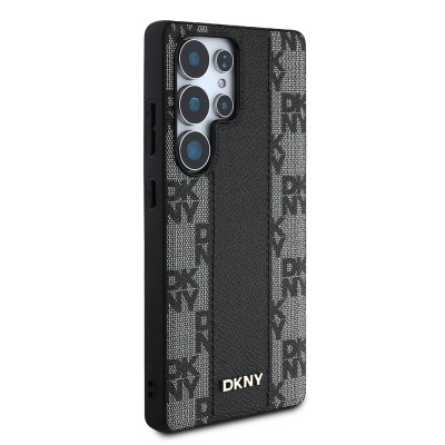 Galaxy S25 Ultra Kılıf DKNY Orjinal Lisanslı M-safe Şarj Özellikli 3D Yazılı Checkered Pattern Kapak - 5