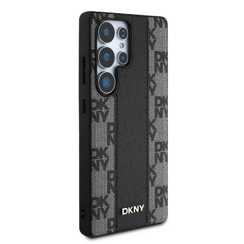 Galaxy S25 Ultra Kılıf DKNY Orjinal Lisanslı M-safe Şarj Özellikli 3D Yazılı Checkered Pattern Kapak - 5