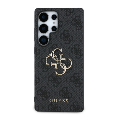 Galaxy S25 Ultra Kılıf Guess Orjinal Lisanslı PU Deri 4G Desenli Metal Büyük 4G ve Yazı Logolu Kapak - Guess