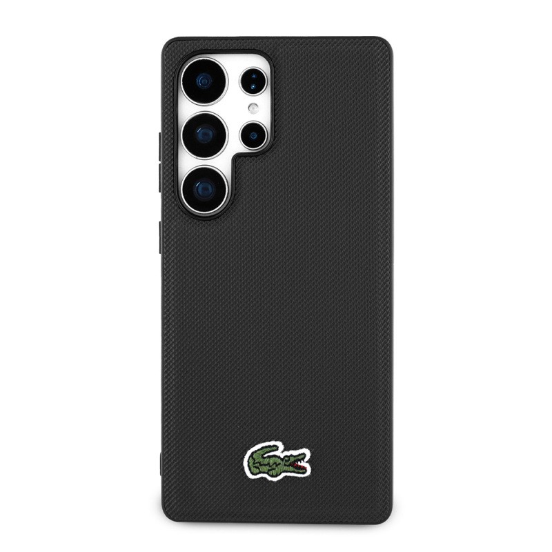 Galaxy S25 Ultra Kılıf Lacoste Orjinal Lisanslı PU Pike Desenli Arka Yüzey İkonik Timsah Dokuma Logolu Kapak - 3