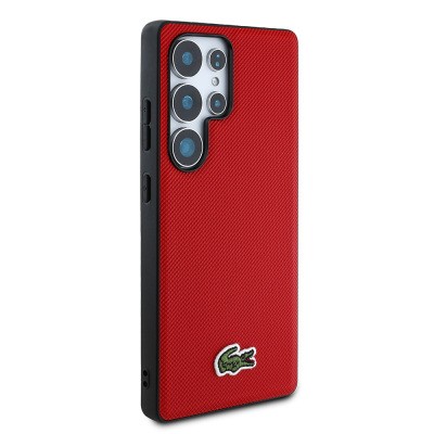 Galaxy S25 Ultra Kılıf Lacoste Orjinal Lisanslı PU Pike Desenli Arka Yüzey İkonik Timsah Dokuma Logolu Kapak - 29