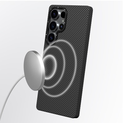 Galaxy S25 Ultra Kılıf M-safe Şarj Özellikli Aramid Fiber Youngkit 1500D Extreme Wing Serisi Kapak - 7