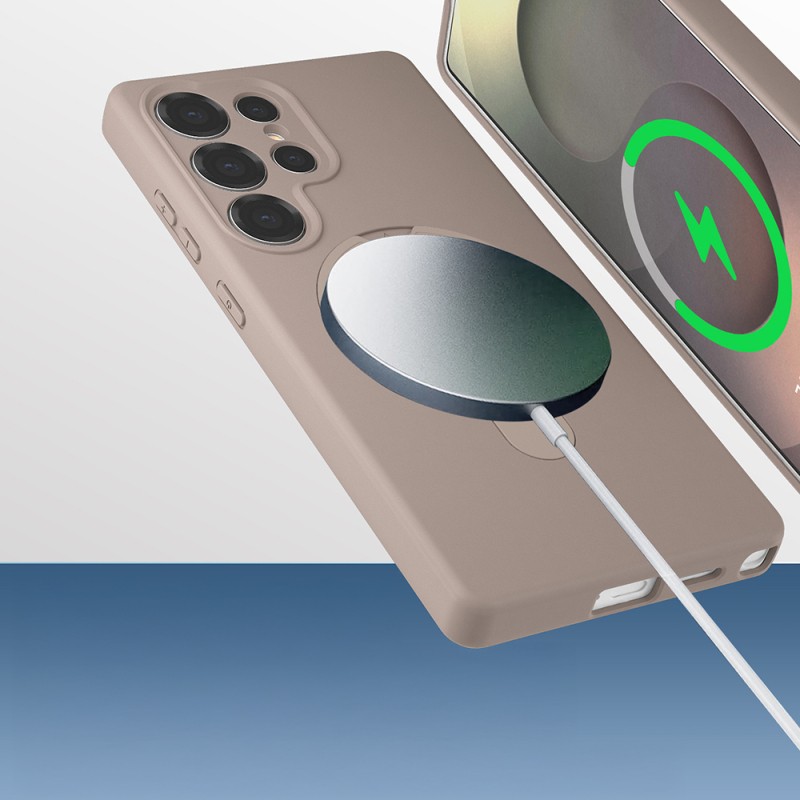 Galaxy S25 Ultra Kılıf M-safe Şarj Özellikli Standlı Zore Samara Kapak - 10