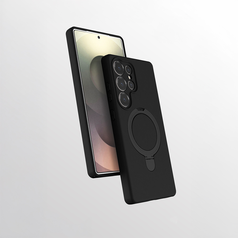 Galaxy S25 Ultra Kılıf M-safe Şarj Özellikli Standlı NXXA Samara Kapak - Siyah