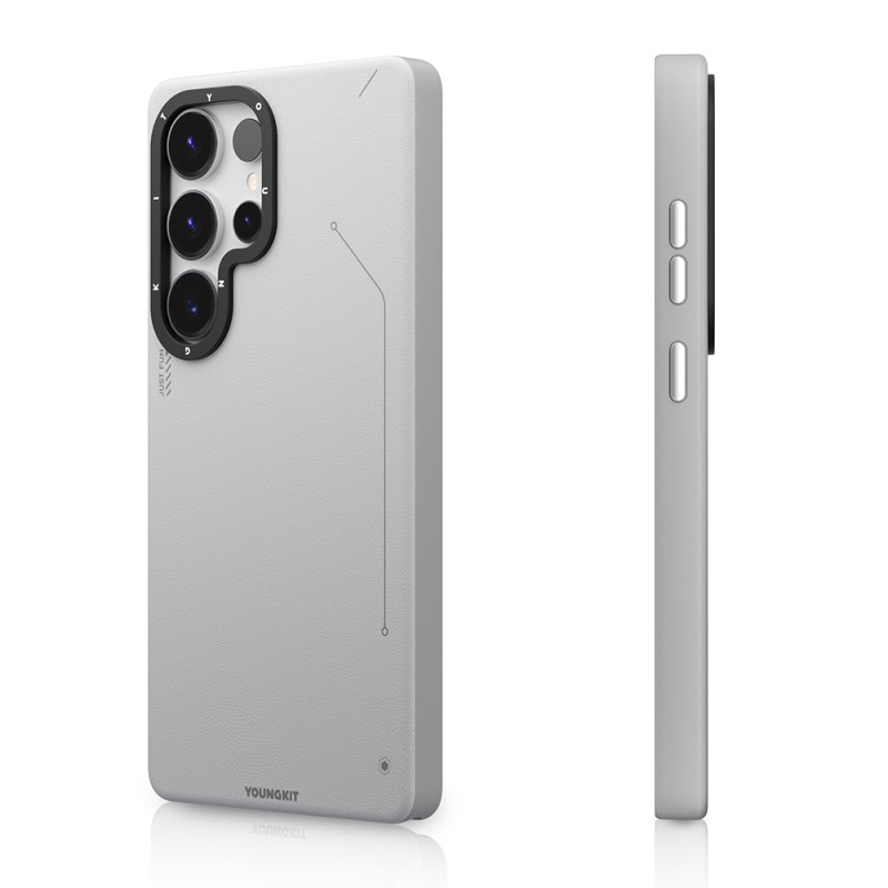 Galaxy S25 Ultra Kılıf M-safe Şarj Özellikli Basit Mat Deri Desenli Youngkit Tech Fashion Serisi Kapak - 7