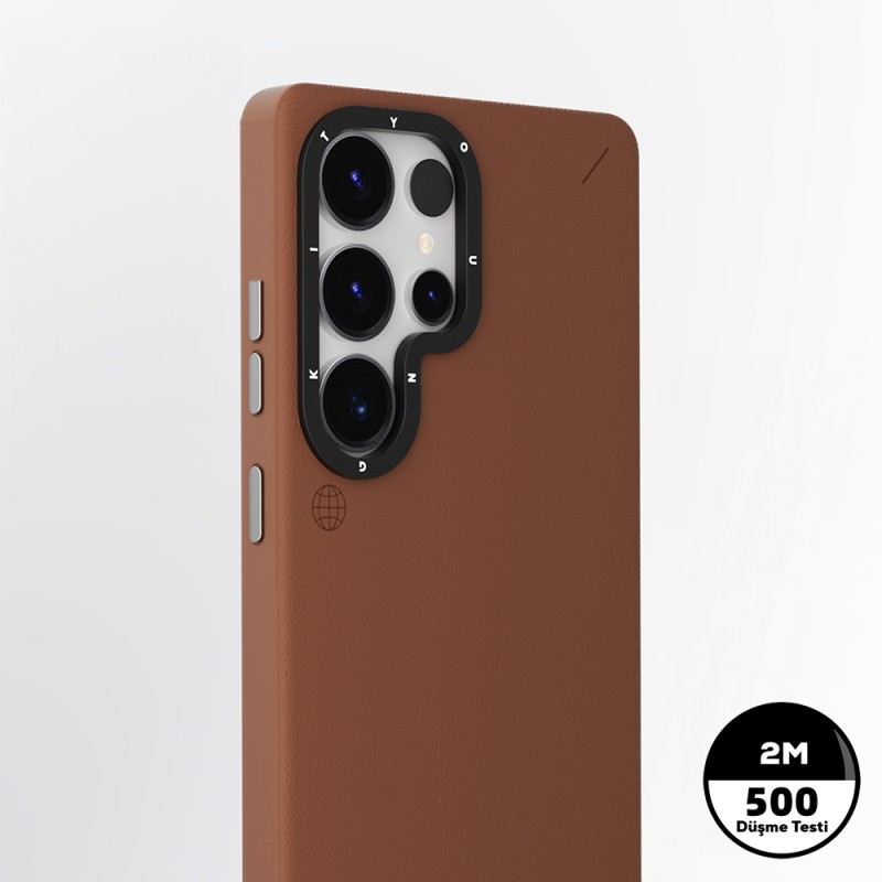 Galaxy S25 Ultra Kılıf M-safe Şarj Özellikli Basit Mat Deri Desenli Youngkit Tech Fashion Serisi Kapak - 8