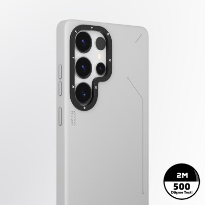 Galaxy S25 Ultra Kılıf M-safe Şarj Özellikli Basit Mat Deri Desenli Youngkit Tech Fashion Serisi Kapak - 9