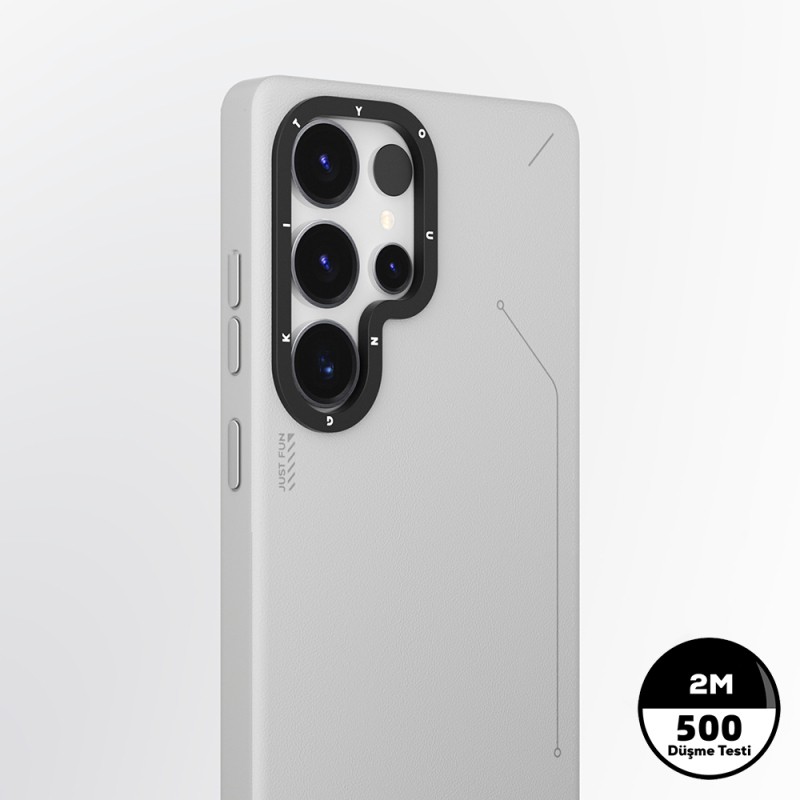 Galaxy S25 Ultra Kılıf M-safe Şarj Özellikli Basit Mat Deri Desenli Youngkit Tech Fashion Serisi Kapak - 9