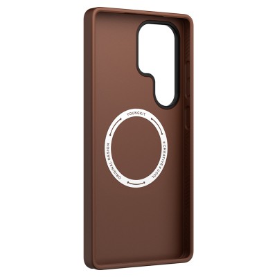 Galaxy S25 Ultra Kılıf M-safe Şarj Özellikli Basit Mat Deri Desenli Youngkit Tech Fashion Serisi Kapak - 13