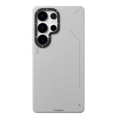 Galaxy S25 Ultra Kılıf M-safe Şarj Özellikli Basit Mat Deri Desenli Youngkit Tech Fashion Serisi Kapak - 3