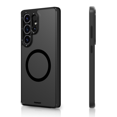 Galaxy S25 Ultra Kılıf M-safe Şarj Özellikli Cam Arka Yüzey TPU Youngkit Gemstone Serisi Kapak - Youngkit