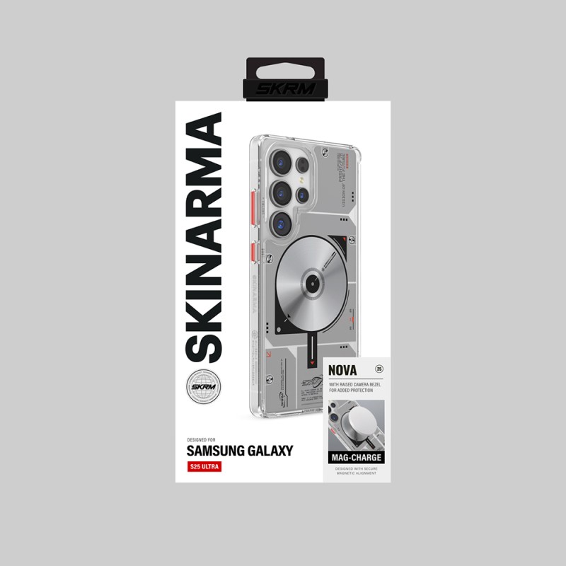 Galaxy S25 Ultra Kılıf M-safe Şarj Özellikli Disk Desenli Airbag Tasarımlı Skinarma Nova Kapak - 6