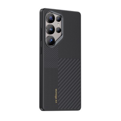 Galaxy S25 Ultra Kılıf M-safe Şarj Özellikli Karbon Fiber Benks Montage Hybrid ArmorPro Kevlar Kapak - 4