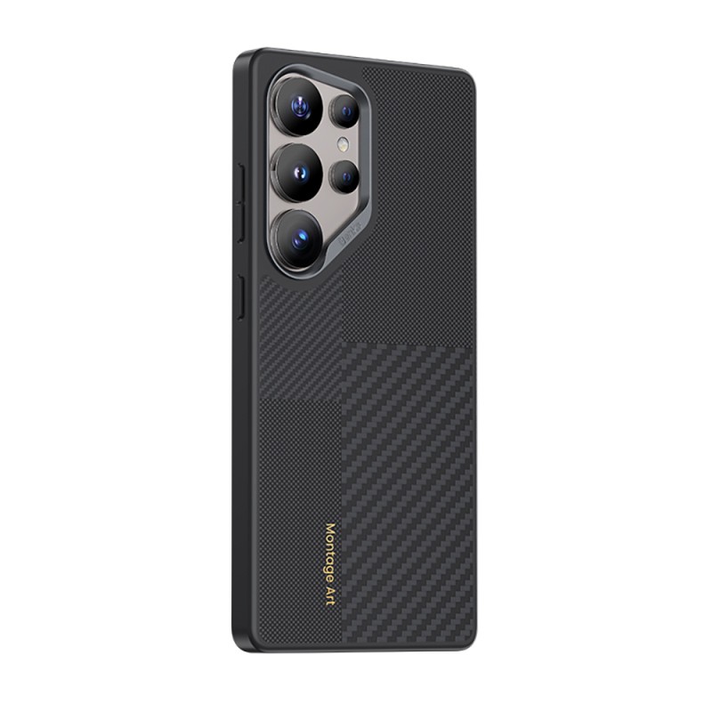 Galaxy S25 Ultra Kılıf M-safe Şarj Özellikli Karbon Fiber Benks Montage Hybrid ArmorPro Kevlar Kapak - 4