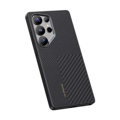 Galaxy S25 Ultra Kılıf M-safe Şarj Özellikli Karbon Fiber Benks Montage Hybrid ArmorPro Kevlar Kapak - 5