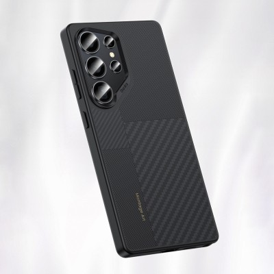 Galaxy S25 Ultra Kılıf M-safe Şarj Özellikli Karbon Fiber Benks Montage Hybrid ArmorPro Kevlar Kapak - 7