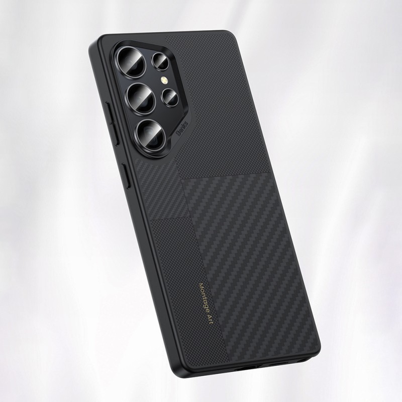 Galaxy S25 Ultra Kılıf M-safe Şarj Özellikli Karbon Fiber Benks Montage Hybrid ArmorPro Kevlar Kapak - 7