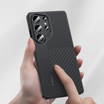 Galaxy S25 Ultra Kılıf M-safe Şarj Özellikli Karbon Fiber Benks Montage Hybrid ArmorPro Kevlar Kapak - 12