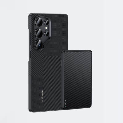 Galaxy S25 Ultra Kılıf M-safe Şarj Özellikli Karbon Fiber Benks Montage Hybrid ArmorPro Kevlar Kapak - 13