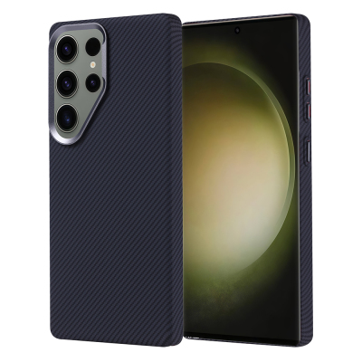 Galaxy S25 Ultra Kılıf M-safe Şarj Özellikli Karbon Fiber Görünümlü Zore Nekst Kapak - Zore