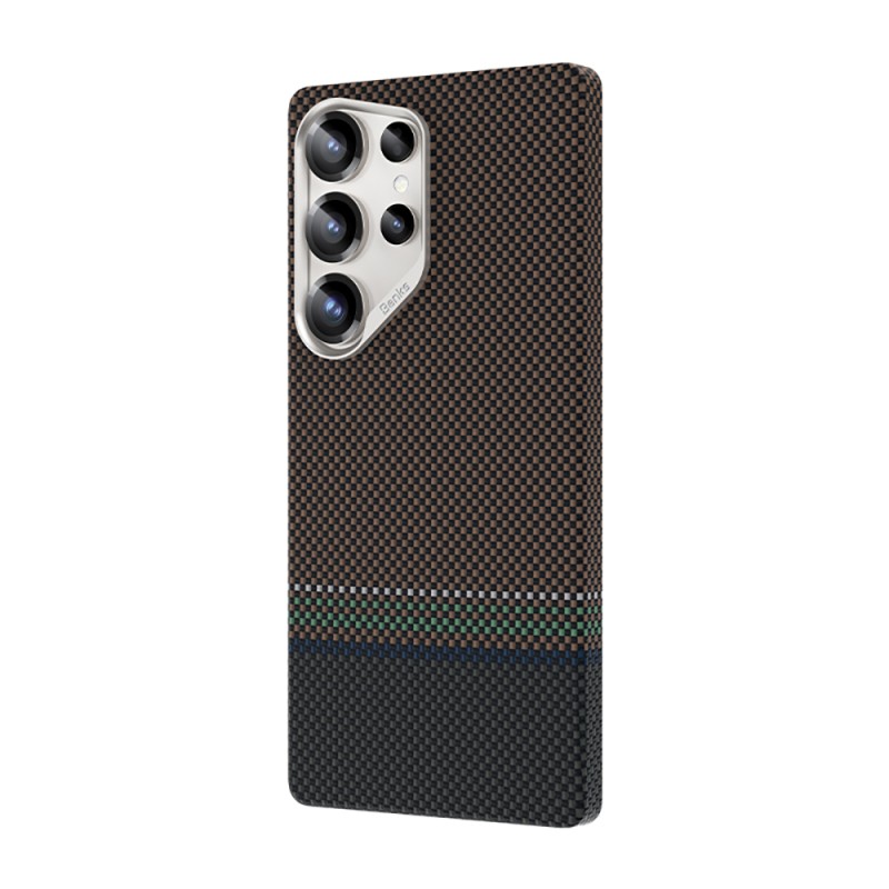 Galaxy S25 Ultra Kılıf M-safe Şarj Özellikli Karbon Fiber Tasarımlı Benks Prestige ArmorAir Kevlar Kapak - 3