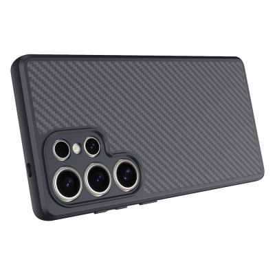 Galaxy S25 Ultra Kılıf M-safe Şarj Özellikli Karbon Fiber Tasarımlı Zore Elnino Kapak - 3
