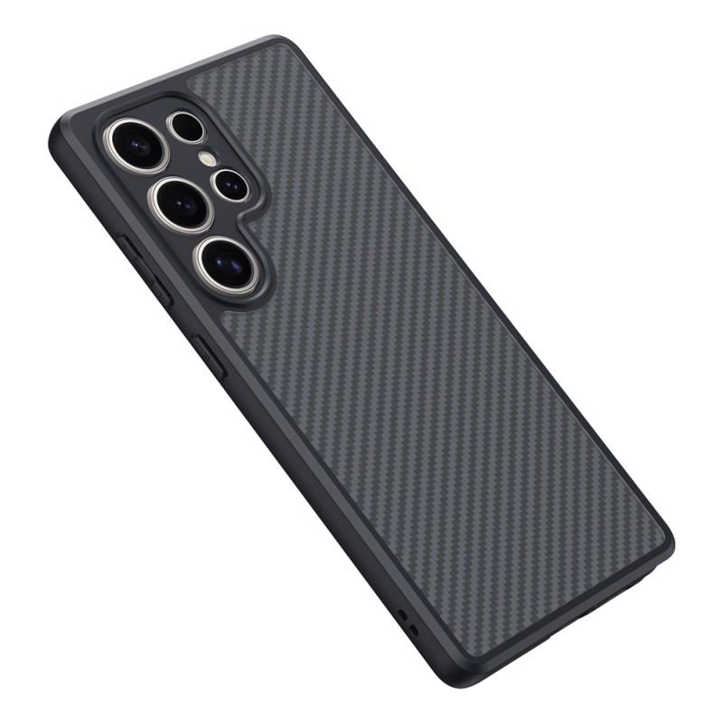 Galaxy S25 Ultra Kılıf M-safe Şarj Özellikli Karbon Fiber Tasarımlı Zore Elnino Kapak - 5