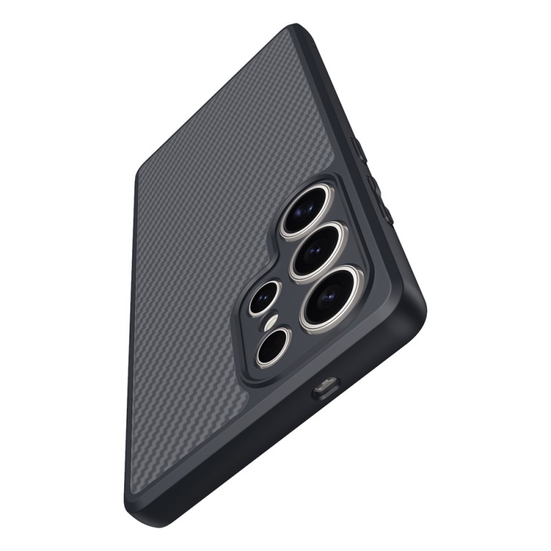 Galaxy S25 Ultra Kılıf M-safe Şarj Özellikli Karbon Fiber Tasarımlı Zore Elnino Kapak - 6