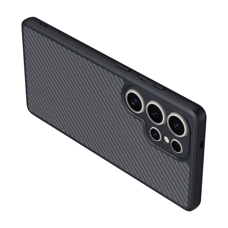Galaxy S25 Ultra Kılıf M-safe Şarj Özellikli Karbon Fiber Tasarımlı Zore Elnino Kapak - 7