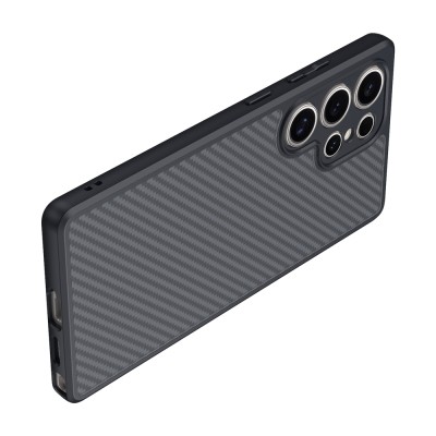 Galaxy S25 Ultra Kılıf M-safe Şarj Özellikli Karbon Fiber Tasarımlı Zore Elnino Kapak - 8