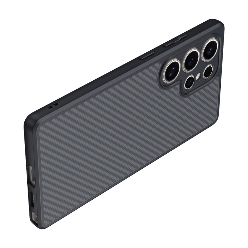 Galaxy S25 Ultra Kılıf M-safe Şarj Özellikli Karbon Fiber Tasarımlı Zore Elnino Kapak - 8