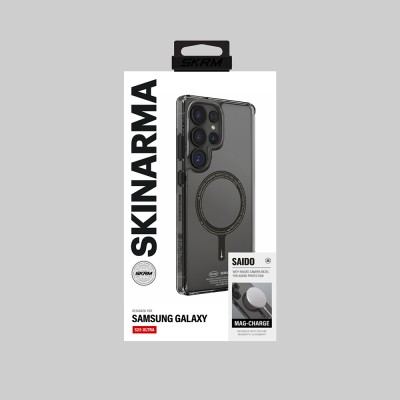 Galaxy S25 Ultra Kılıf M-safe Şarj Özellikli Şeffaf Airbag Tasarımlı Skinarma Saido Kapak - 5