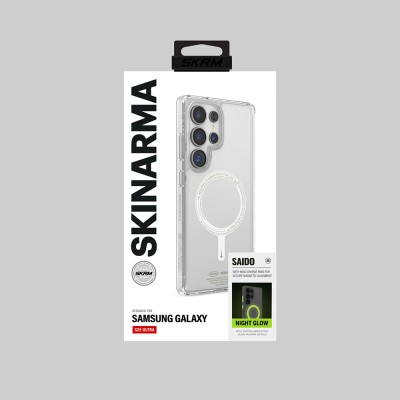 Galaxy S25 Ultra Kılıf M-safe Şarj Özellikli Şeffaf Airbag Tasarımlı Skinarma Saido Nightglow Kapak - 6
